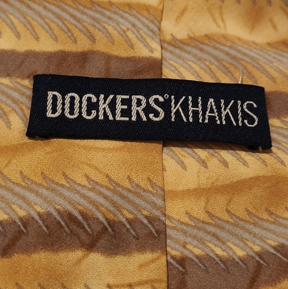 Dockers Khakis Men's Silk Neck Tie Beige/Brown /Gray - Picture 4 of 5